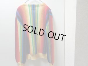 画像2: 70'S FLAG RAINBOW PATTER ALPACA CARDIGAN（虹柄アルパカカーディガン）MADE IN ASTRIA（M位）