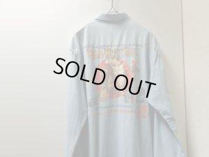画像7: 00'S RALPH LAUREN CHAMBRAY WESTERN SHIRTS WITH INDIAN HEAD（インディアンヘッドプリント入り 長袖シャンブレーウエスタンシャツ）（L）