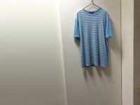 14'S COMME des GARCONS BORDER PATTERN COTTON × RAYON T-SHIRTS（2014年製 コム デ ギャルソン ボーダー柄切替し コットン × レーヨン混紡 Tシャツ）MADE IN JAPAN（M）