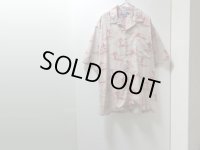 90'S RALPH LAUREN SURFER REPITING PATTERNE OPEN COLLAR S/S COTTON SHIRTS（ラルフローレン サーファー総柄 半袖 開襟 コットン シャツ）MADE IN USA（L）