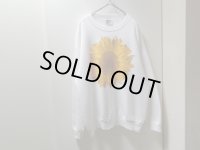 90'S SUN FLOWER CREW-NECK SWEAT（向日葵 クルーネック仕様 スウェット）MADE IN USA（XL）