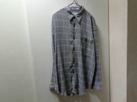 80'S GOOUCH CHECK PATTERN L/S VISCOSE SHIRTS（グーチ チェック柄 長袖 ビスコース シャツ）DEAD STOCK（L）