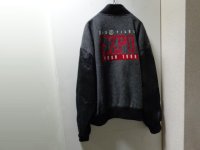 98'S THE X-FILES EXPO TOUR MELTON × SUEDE STADIUM JACKET（1998年製 Xファイル エキスポ ツアー 刺繍ロゴ入り メルトン × 袖スウェード切替し仕様 スタジアム ジャケット）（XL）