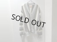 60'S Jantzen MULTI STRIPE PATTERN LOW-GAUGE WOOL KNIT CARDIGAN（ジャンセン マルチストライプ柄 ロウゲージ仕様 ウール ニット カーディガン）MADE IN USA（L）