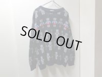 80'S Stork Style BEAR REPEATING PATTERN LOW-GAUGE ACRYLIC SWEATER（ストーク スタイル クマ総柄仕様 ローゲージ仕様 アクリル セーター）MADE IN USA(L位)