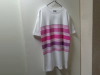 90〜00'S OLD STUSSY MULTI BORDER PATTERN T-SHIRTS（USA製 オールドステューシー マルチボーダー柄 Tシャツ）DEAD STOCK（M）