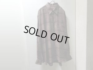 画像1: 90'S IKE BEHAR BORDER PATTERNE L/S LINEN SHIRTS（アイクベーハー ボーダー柄 隠しボタンダウン仕様 長袖 リネン シャツ）MADE IN CANADA（L）