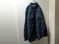 80'S L．L．Bean CHECK PATTERN L/S FLANNEL SHIRTS WITH QUILTING LINER（L．L．ビーン キルティング裏地付き チェック柄 長袖 フランネルシャツ）MADE IN USA（XL）