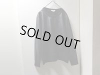 HELMUT LANG LAMB LEATHER × RAYON CREW-NECK SWEAT（ヘルムートラング 羊革 × 圧縮レーヨン切替し仕様 クルーネック スウェット）（M）