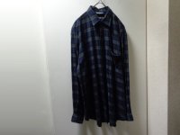 90'S nautica CHECK PATTERN L/S RAYON SHIRTS（ノーチカ チェック柄 長袖 レーヨン シャツ）MADE IN USA（L）