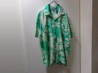 00'S RALPH LAUREN FLOWER REPITING PATTERNE OPEN COLLAR S/S LINEN × COTTON SHIRTS（ラルフローレン 花総柄 開襟仕様 半袖 リネン × コットン混紡 シャツ）（L）