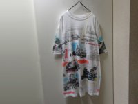 90'S INDIANAPOLIS MOTOR SPEEDWAY TOTAL PATTERN T-SHIRTS（インディアナポリス モーター スピードウェイ 総柄 Tシャツ）MADE IN USA（XXL）