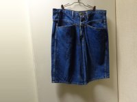 90'S MARITHE FRANCOIS GIRBAUD INDIGO DENIM BAGGY SHORTS（マリテ フランソワ ジルボー インディゴデニム バギーショーツ）MADE IN USA（実寸W37）