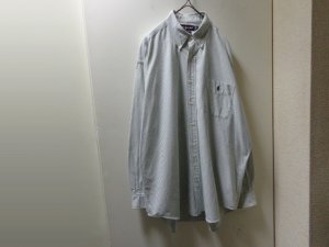 画像1: 90'S RALPH LAUREN STRIPE PATTERN L/S OXFORD SHIRTS（ラルフローレン ストライプ柄 ボタンダウン仕様 長袖 オックスフォード シャツ）BIG SHIRT（L）