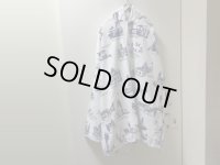 90'S MICHIGAN RAG CO. REPEATING PATTERNE HOODED COTTON × POLYESTER JACKET（ミシガンラグ 総柄仕様 フード付きコットン × ポリエステル混紡 ジャケット）MADE IN USA（L）