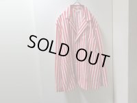 60'S Fashion Seal Unifoems STRIPE PATTERN POLYESTER × COTTON TAILORED JACKET（ファッションシールユニフォームス ストライプ柄 ポリエステル × コットン混紡 テーラード ジャケット）NON WASH（44）