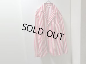 画像1: 60'S Fashion Seal Unifoems STRIPE PATTERN POLYESTER × COTTON TAILORED JACKET（ファッションシールユニフォームス ストライプ柄 ポリエステル × コットン混紡 テーラード ジャケット）NON WASH（44）