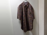 90'S SAKS FIFTH AVENUE FLOWER REPITING PATTERNE S/S COTTON SHIRTS（サクス フィフス アベニュー 花総柄仕様 半袖 コットン シャツ）MADE IN USA（L）