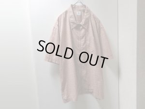 画像1: 00'S OLD GAP REPEATING PATTERN ZIP UP S/S COTTON SHIRTS（オールド ギャップ 総柄 ジップアップ仕様 半袖 コットン シャツ）（XL）