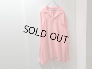 画像1: 00'S RALPH LAUREN OPEN COLLAR L/S LINEN × SILK SHIRTS（ラルフローレン  開襟仕様 長袖 リネン × シルク混紡 シャツ）裾ロゴ刺繍入り（L）
