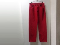 90'S Levis 501 RED DENIM PANTS（リーバイス 501 製品染め 赤デニム パンツ）MADE IN USA（実寸W31 × L30.5）