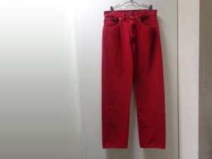 画像1: 90'S Levis 501 RED DENIM PANTS（リーバイス 501 製品染め 赤デニム パンツ）MADE IN USA（実寸W31 × L30.5）