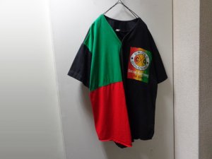 画像1: 90'S BOOTLEG CROSS COLOURS MULTI COLOR S/S COTTON B-B SHIRTS（ブートレグ クロスカラーズ マルチカラー切替し仕様 半袖 ベースボールシャツ）MADE IN USA（XL）