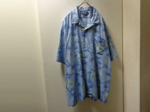 画像1: 00'S RALPH LAUREN REPITING PATTERNE OPEN COLLAR S/S COTTON SHIRTS（ラルフローレン 総柄 開襟仕様 半袖 コットン シャツ）CLAYTON（XL）