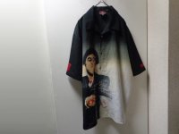 90'S SCARFACE OPEN COLLAR S/S POLYESTER SHIRTS（映画 スカーフェイス 開襟仕様 半袖 ポリエステル シャツ）（XXL）