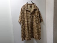 90'S OLD GRAMICCI REPEATING PATTERN + OPEN COLLAR S/S COTTON SHIRTS（オールド グラミチ 総柄 + 開襟仕様 半袖 コットン シャツ）MADE IN USA（M）