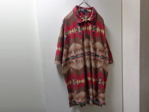 画像1: 90'S RALPH LAUREN NATIVE PATTERN S/S KANOKO POLO SHIRTS（ラルフローレン ネイティブ柄 鹿の子素材 半袖 ポロシャツ）（XL）