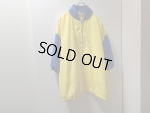 画像1: 90'S RALPH LAUREN HALF ZIP BICOLOR S/S NYLON JACKET（ラルフローレン ハーフジップ仕様 バイカラー切替し 半袖 ナイロン ジャケット）（L）