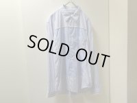 19'S COMME des GARCONS MULTI STRIPE +  GINGHAM CHECK SWITCHING PATTERN L/S COTTON SHIRTS（2019年製 コム デ ギャルソン マルチストライプ × ギンガムチェック柄 切替し仕様 長袖 コットンシャツ）MADE IN JAPAN（M）