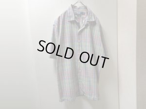 画像1: 00'S RALPH LAUREN CALDWELL CHECK PATTERNE OPEN COLLAR S/S COTTON SHIRTS（ラルフローレン チェック柄 開襟仕様 半袖 コットン シャツ）DEAD STOCK（M）