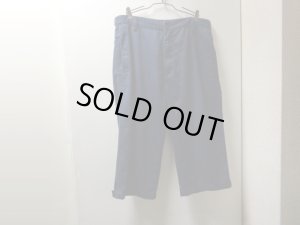 画像1: 90'S OLD STUSSY COTTON × POLYESTER CROPPED PANTS（オールド ステューシー コットン × ポリエステル混紡 クロップド パンツ）紺タグ（実寸 最大W33 × L18.5）