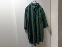 90'S OLD GAP PAISLEY PATTERN S/S COTTON SHIRTS（オールド ギャップ ペイズリー柄 ボタンダウン仕様 半袖 コットン シャツ）（XL）