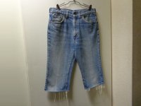 70'S Levis 517 SINGLE CUT OFF INDIGO DENIM PANTS（リーバイス 517 シングル カットオフ インディゴデニム パンツ）半端丈（実寸W30.5 × L17）