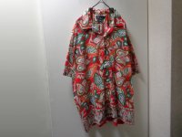 90'S RALPH LAUREN REPEATING PATTERNE OPEN COLLAR S/S COTTON SHIRTS（ラルフローレン 総柄 開襟仕様 半袖 コットン シャツ）CALDWELL（XL）