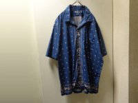 90'S RALPH LAUREN BANDANNA PATTERNE OPEN COLLAR S/S COTTON SHIRTS（ラルフローレン バンダナ柄 開襟仕様 半袖 コットン シャツ）CLAYTON（XL）