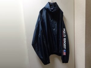 画像1: 90'S RALPH LAUREN POLO SPORT PULLOVER NYLON JACKET（ラルフローレン ポロスポーツ 被り仕様 ナイロンジャケット）袖ロゴ入り（XL位）