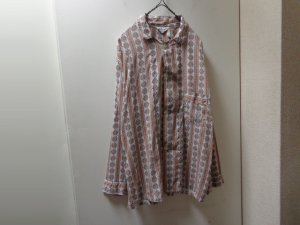 画像1: 60'S Marlowe REPEATING PATTERNE L/S COTTON PAJAMA SHIRTS(マーロウ 総柄仕様 長袖 コットン パジャマ シャツ)(C)