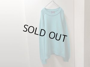 画像1: 90'S LAND'S END MIDDLE-GAUGE COTTON KNIT SWEATER（ランズエンド ミドルゲージ仕様 コットン ニット セーター）MADE IN USA（L）