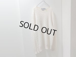 画像1: 00'S RALPH LAUREN PURE CASHMERE CABLE KNIT SWEATER（ラルフローレン 100％カシミア 縄編み仕様 セーター）ITALIAN YARN（XL）