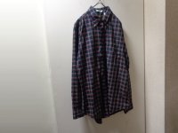 90'S GITMAN BROS × NORDSTROM CHECK PATTERN L/S COTTON SHIRTS（ノードストローム別注 ギットマンブラザーズ チェック柄 ボタンダウン仕様 長袖 コットン シャツ）MADE IN USA（L）