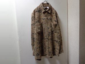 画像1: 90'S CHICO'S DESIGN REPITING PATTREN L/S VELOUR SHIRTS（チコズデザイン 総柄仕様 長袖 ベロア シャツ）（1）