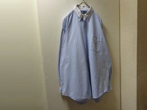 画像1: 90'S RALPH LAUREN STRIPE PATTERN L/S OXFORD SHIRTS（ラルフローレン ストライプ柄 ボタンダウン仕様 長袖 オックスフォード シャツ）BIG SHIRT（L）