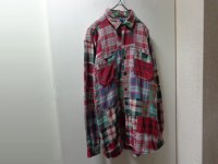 90'S RALPH LAUREN PATCHWORK CHECK PATTERN L/S FLANNEL SHIRTS（ラルフローレン パッチワークチェック柄 長袖 フランネルシャツ）SPORT CODY（M）