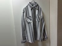 70'S ELY STRIPE PATTERN L/S HEAVEY FLANNEL SHIRTS（エリー ストライプ柄 長袖 ヘヴィー フランネル シャツ）（XL位）