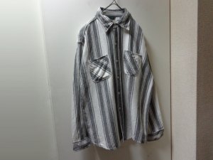 画像1: 70'S ELY STRIPE PATTERN L/S HEAVEY FLANNEL SHIRTS（エリー ストライプ柄 長袖 ヘヴィー フランネル シャツ）（XL位）