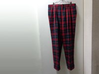 80'S CC COURTENAY CHECK PATTERN WOOL WIDE SLACKS（CC コートニー チェック柄 ワイド仕様 ウール スラックス）MADE IN USA（実寸W35 × L30.5）